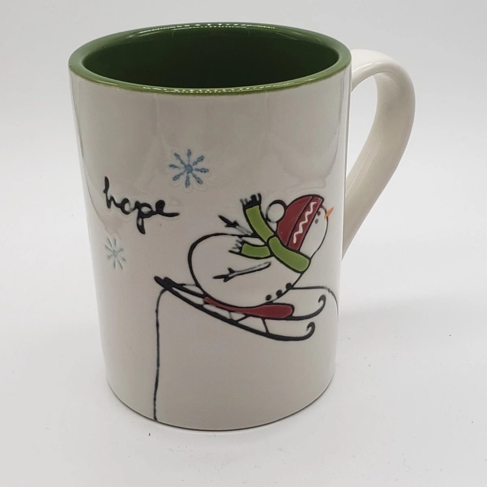 Snowman Mug With The Word "HOPE" on outside Made by Tag , Winter Christmas